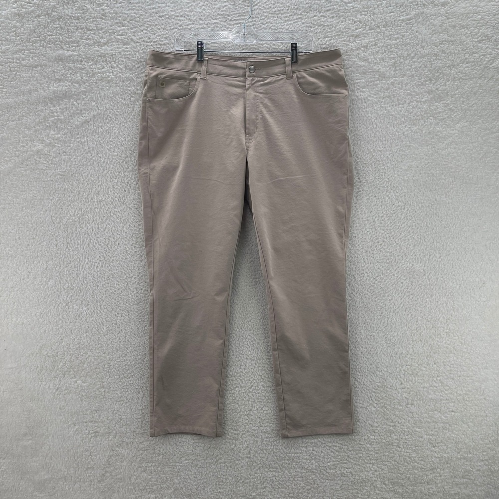 Peter Millar Golf Pants Mens 38x32 Beige EB66 Performance Wicking Golf Preppy